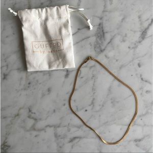 Cuffed by Nano Herringbone Necklace 14k gold filled